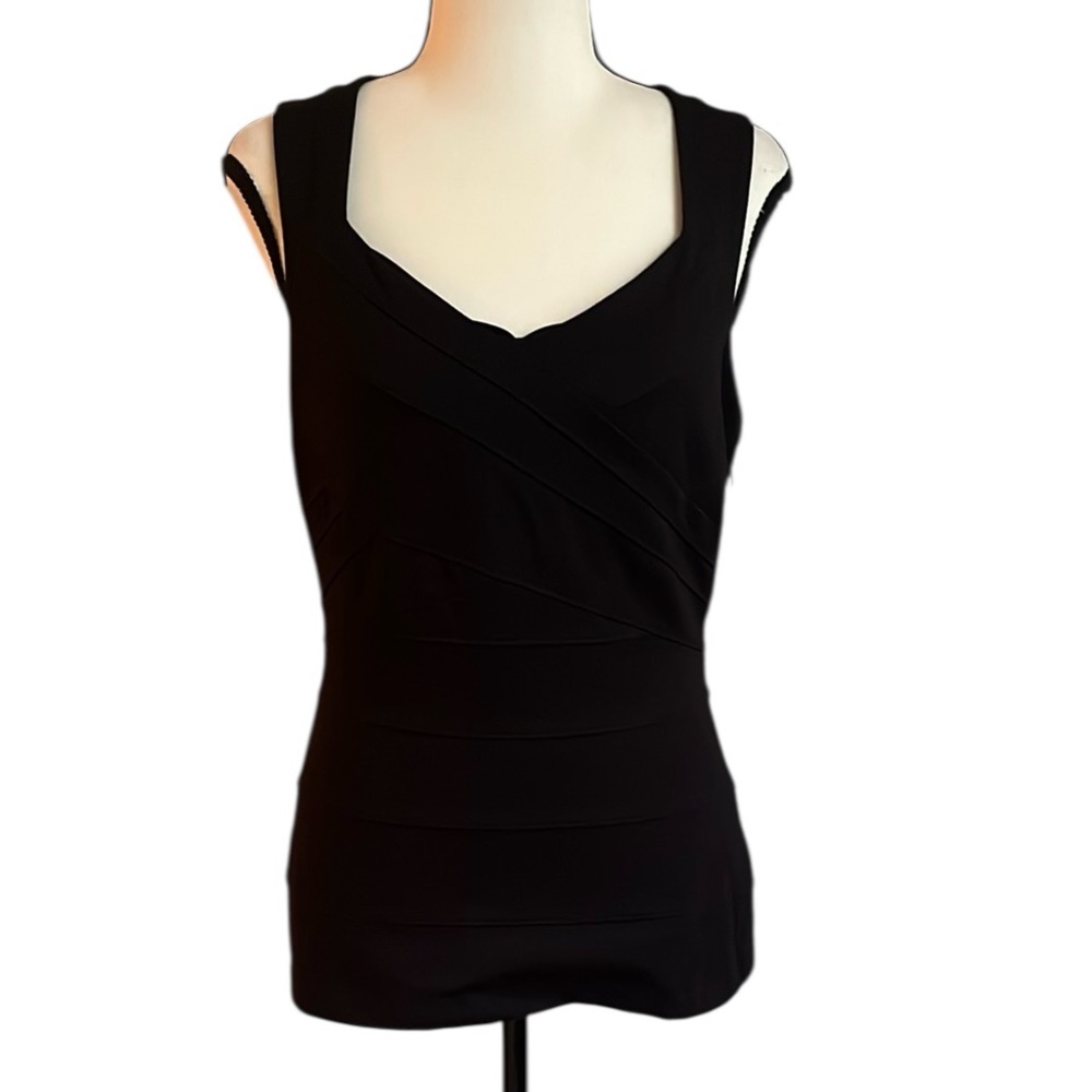 White House, Black Market Black Sleeveless Top Size 8